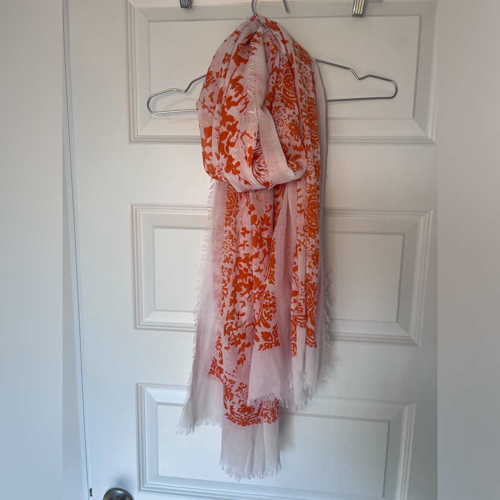 Orange Patterned Scarf